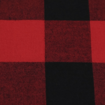 Flanell Baumwollflanell Maverick - Schwarz/Rot