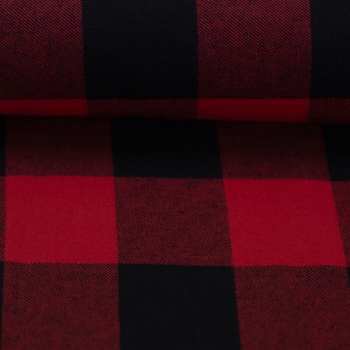 Flanell Baumwollflanell Maverick - Schwarz/Rot