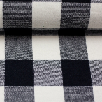 Flanell Baumwollflanell Maverick - Schwarz/Weiss