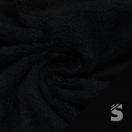 Doubleface Plüsch/Fleece - Schwarz