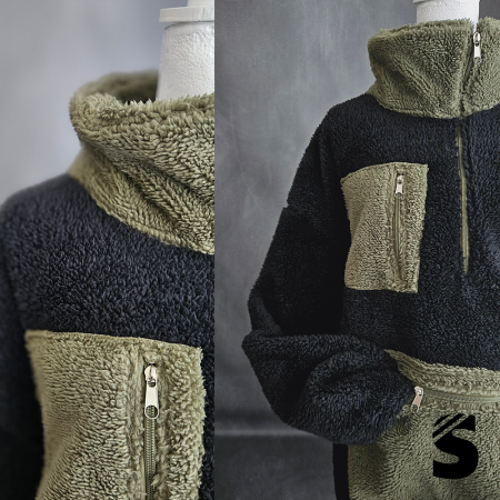 Doubleface Plüsch/Fleece - Moosgrün