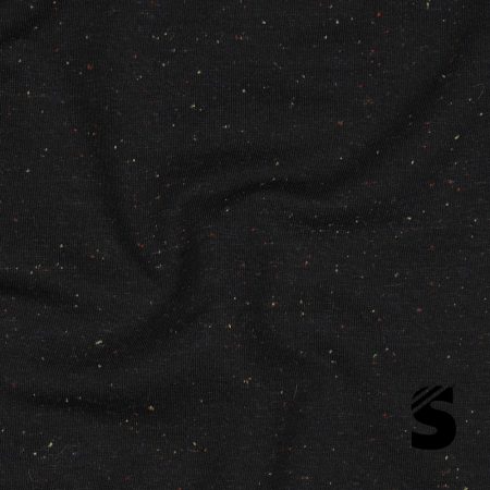 Kuschel Sweat melange - Konfetti - Schwarz
