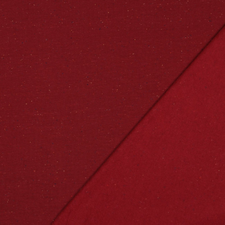 Kuschel Sweat melange - Konfetti - Himbeerrot