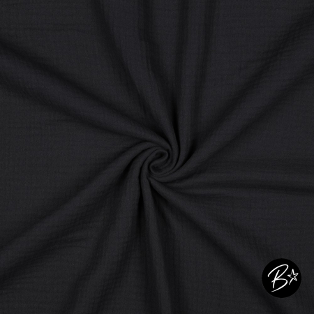 Musselin Double Gauze - #Schwarz