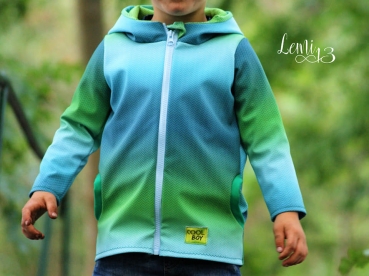 Eigenproduktion Fischgrät Schwarz/Grau SOFTSHELL - B-WARE! -