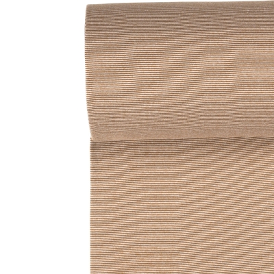 Bündchen Gestreift - Karamell/Weiß - Glatt 1mm