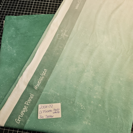 2001-02  -  Grunge Panel #weiss/sea - 0,75 Meter hoch, volle Breite - Bio Jersey