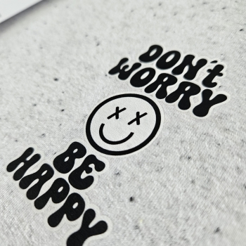 Bügelbild - "DON`T WORRY BE HAPPY"