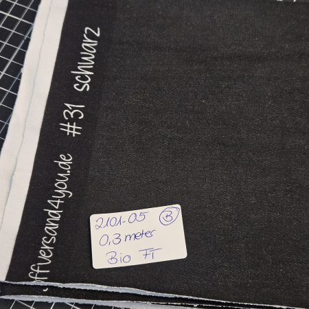 2101-05  -  B WARE  0,3 Meter Denim Schwarz #31 - Bio French Terry