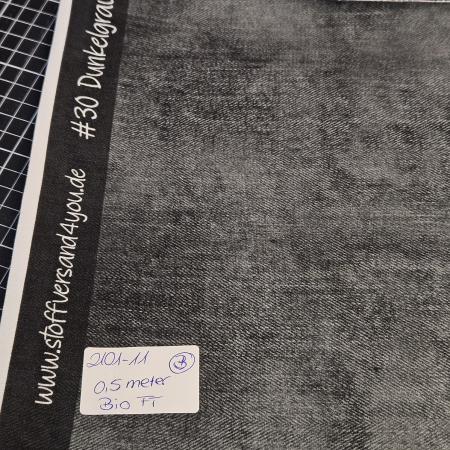 2101-11  -  B WARE  0,5 Meter Denim Dunkelgrau #30 - Bio French Terry