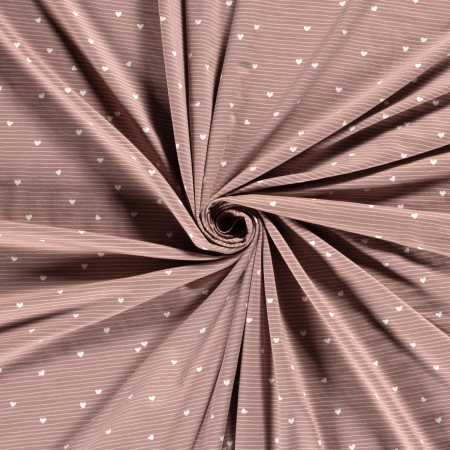 Baumwoll Jersey - Herzen Lines #altrosa