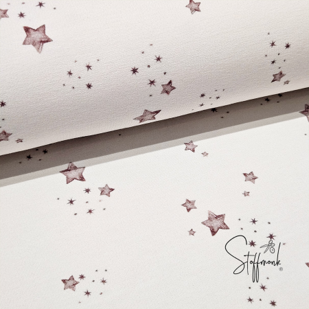 BIO French Terry/Sommersweat - Sterne #cremeweiss