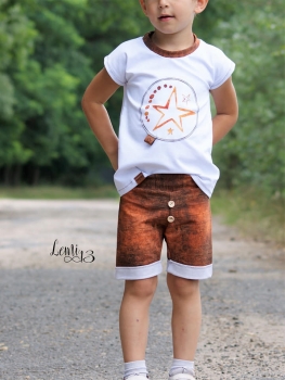 Patch / Aufnäher  - Aquarell Stern rost - Größe wählbar -