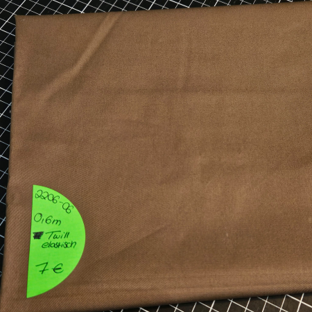 2306-06 - 0,6 Meter Twill elastisch hellbraun