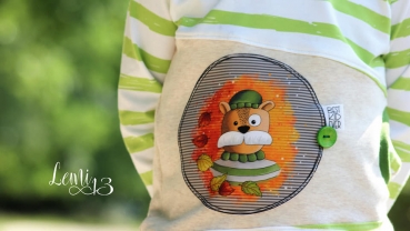 Patch / Aufnäher  - Cool Mom - Streifen weiß/schwarz