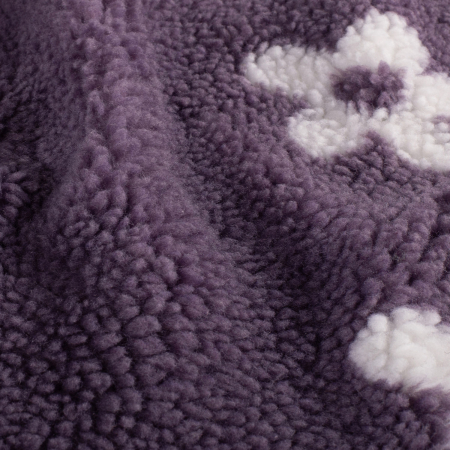 Sherpa Fleece Stoff - Blumen - Mauve