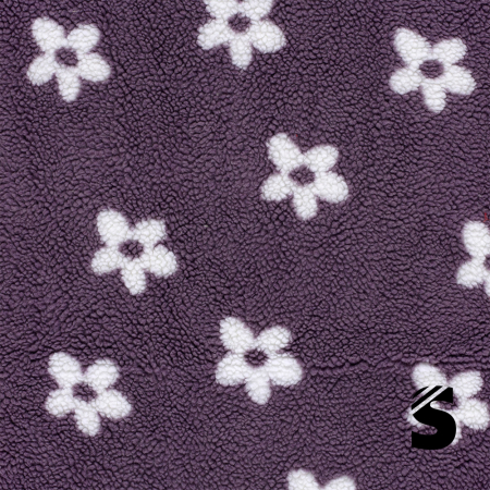Sherpa Fleece Stoff - Blumen - Mauve