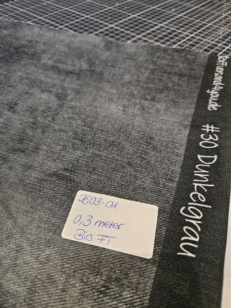 2603-01 - 0,3 meter Denim #30 Dunkelgrau - Bio French Terry