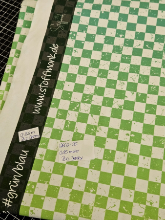 2603-35 - 0,85 Meter Karoverlauf #grün/blau - Bio Jersey