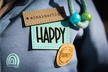 Label - "einzigartig" -  ca. 1,5 cm x 4,5 cm - Kunstleder ++ Farbauswahl ++
