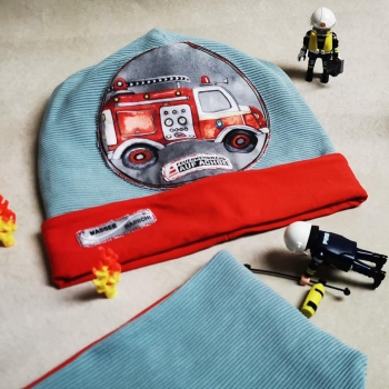 Patch / Aufnäher  - "Feuerwehrauto" Eckig