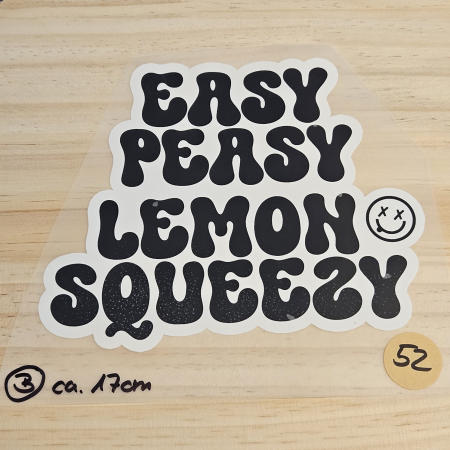 #52_Bügelbild - EASY PEASY... - ca. 17cm - BWARE - *40% Rabatt = 2,99€