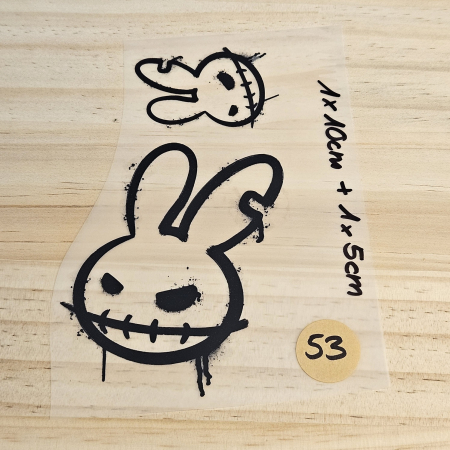 Bügelbild - #53_BBgedruckt - SET Hase - 1x 10cm + 1x 5cm - BWARE - *40% Rabatt = 2,10€*
