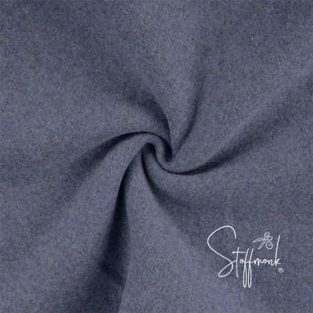 BIO Baumwollfleece - 100% Bio-Baumwolle - Jeans Melange