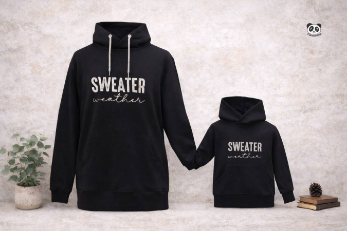 Bügelbild -  " SWEATER weather # weiss "