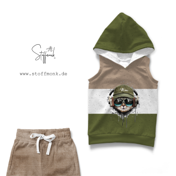 Panel BIO FT  " Colorblock - #hellbraun/weiss/army " Konfetti SCHWARZ