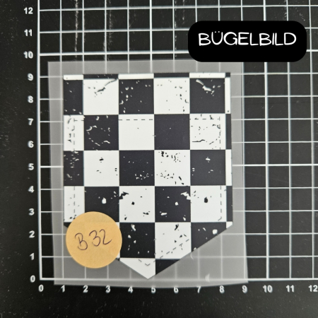 Bügelbild - B32 - Tasche #karo schwarz/weiss - ca.9cm - 1,50€