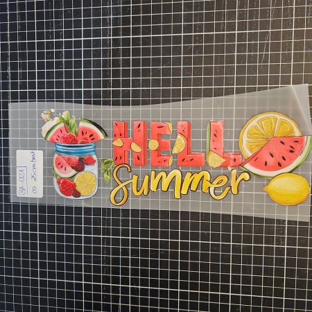 BA-021 - Bügelbild - " Hello Summer" - ca. 25cm -   6 €