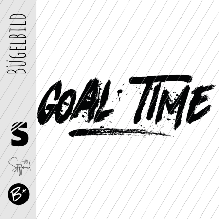 Bügelbild - " GOAL TIME " - #schwarz