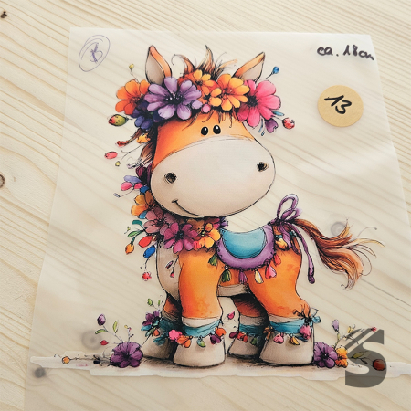 Bügelbild B-WARE! - längste Seite ca. 18cm   - #BB_R 13 - Pferd bunt