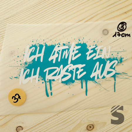 Bügelbild B-WARE! - längste Seite ca. 17cm   - #BB_R 37 - ICH ATME EIN....