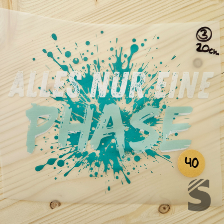 Bügelbild B-WARE! - längste Seite ca. 20cm   - #BB_R 40 - ALLES NUR EINE PHASE