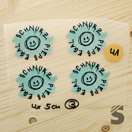 Bügelbild B-WARE! - 4er SET - längste Seite JE ca. 5cm   - #BB_R 41