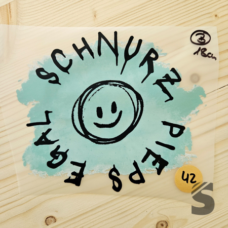 Bügelbild B-WARE! - längste Seite ca. 18cm   - #BB_R 42 - SCHNURZ PIEPS EGAL