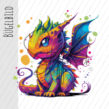Bügelbild - "Rainbow Dragon"