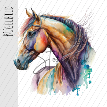 Bügelbild - "Rainbow Pferd"