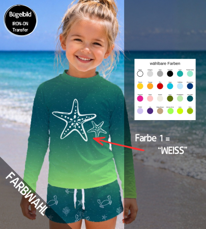 Bügelbild "SEESTERNE" - Farben & Größe frei wählbar