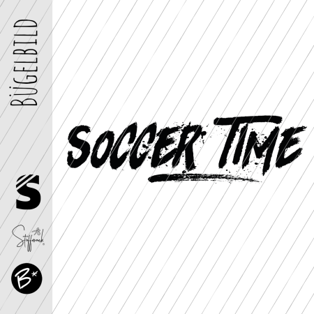 Bügelbild - " SOCCER TIME " - #schwarz