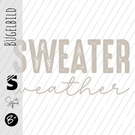 Bügelbild -  " SWEATER weather #beige Konfetti "
