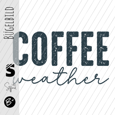 Bügelbild -  " COFFEE weather #blau Konfetti "