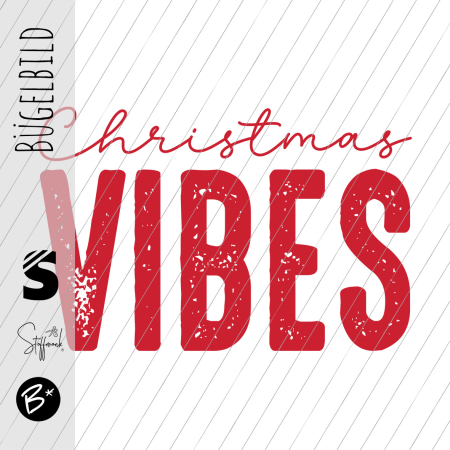 Bügelbild -  " Christmas VIBES - rot "