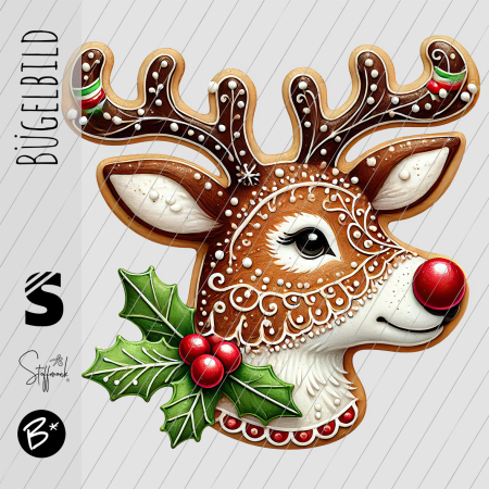 Bügelbild -  " Lebkuchen  REH "