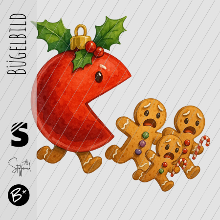 Bügelbild -  " Weihnachtskugel hat Hunger :-) "