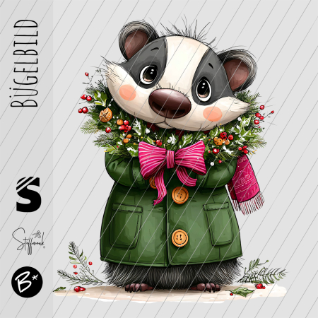 Bügelbild -  " WeihnachtsDachs "