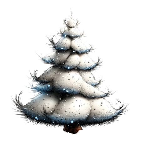 Bügelbild -  " Tannenbaum (Schneebedeckt) "