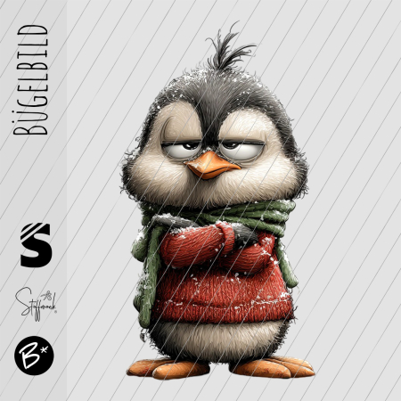 Bügelbild -  " Angry PINGUIN "